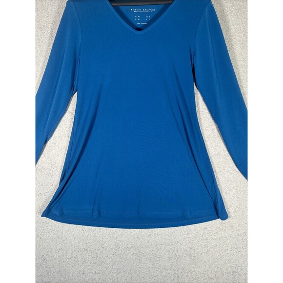 Susan Graver Modern Essentials Long Sleeve Blouse Women’s Size XS Blue - Picture 3 of 9